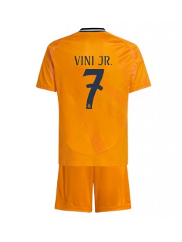 Real Madrid Vinicius Junior #7 Dječji Gostujuci Dres kompleti 2024-25 Kratak Rukavima (+ kratke hlače)